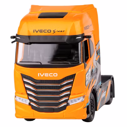 Macheta camion Iveco S-Way 570 Truck Cassonato 2021 Blue Silver 1:43 Burago