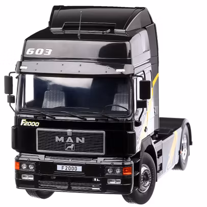 Macheta cap tractor MAN F2000 1994 scara 1:18 negru MCG