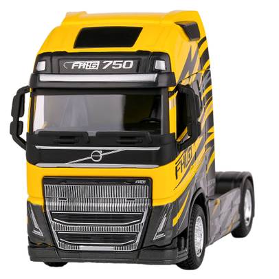 Macheta Volvo FH16 Globetrotter 750 XXL cap tractor negru galben gri scara 1:43 - vedere din fata