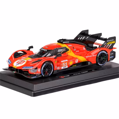 Macheta Ferrari 499P No.51 winner 24h LeMans 2023 rosu 1-24 - vedere 3/4 fata stanga