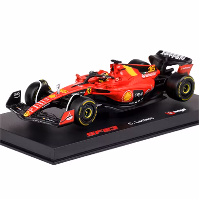 Macheta Ferrari SF-23 F1 No.16 Leclerc GP Monza 2023 rosu 1:43 Bburago - cu pilot si vitrina