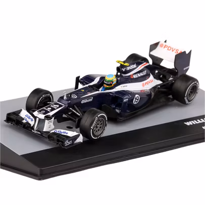 Macheta Formula 1 Williams Renault FW34 No.19 Malaysian GP 2012 Bruno Senna White Blue 1:43 Magazine Models