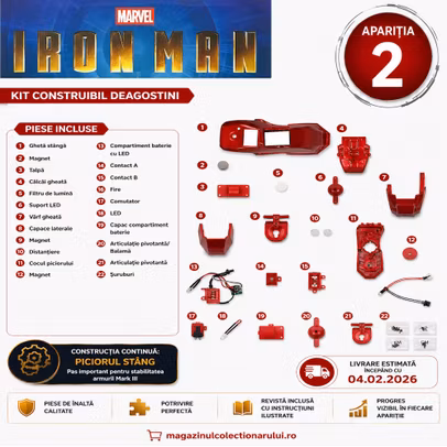 Macheta Iron Man Armura Mark III Nr. 2 Kit Construibil DeAgostini coperta revista

