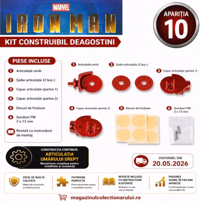 Macheta Iron Man Armura Mark III Nr. 10 Kit Construibil DeAgostini