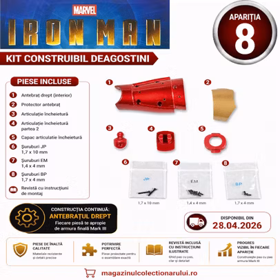 Macheta Iron Man Mark III Nr 8 DeAgostini antebrat drept partea 2