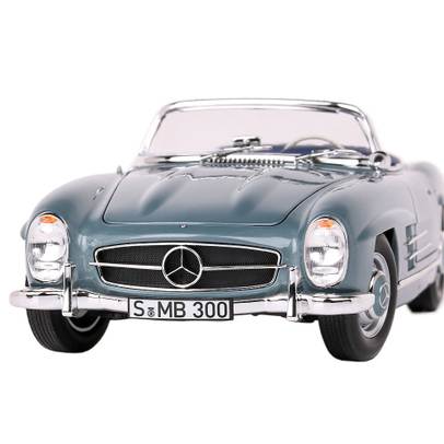 Macheta Mercedes Benz 300SL Roadster Spider (W198) 1957 scara 1:18 albastru deschis