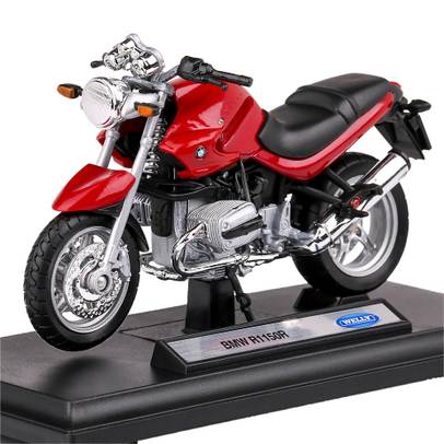 Macheta motocicleta BMW R1150R 2004 rosu cu negru scara 1:18 Welly