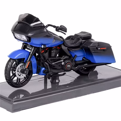 Macheta moto Harley Davidson CVO Road Glide 2018 scara 1:18, albastru cu negru, Maisto