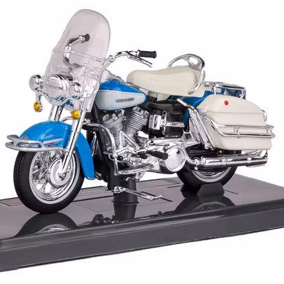 Macheta moto Harley-Davidson FLH Electra Glide bleu 1968