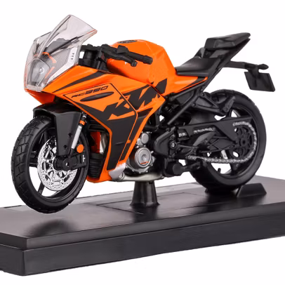 Macheta moto KTM RC390 2017 portocaliu cu negru 1:18