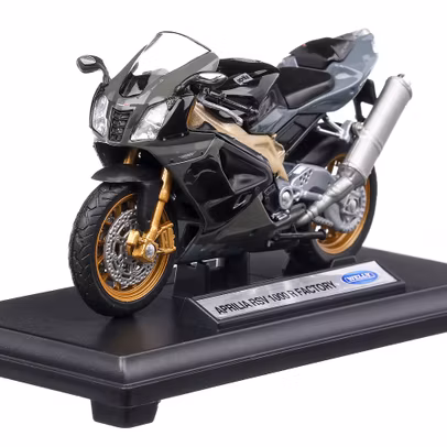 Macheta motocicleta Aprilia RSV 1000R scara 1:18 negru Welly