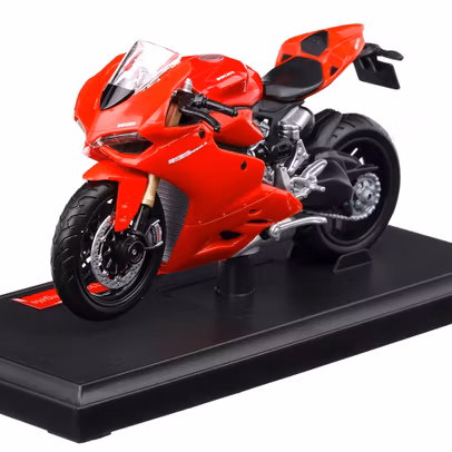 Macheta motocicletă Ducati 1199 Panigale 2011 roșu scara 1:18 Maisto - vedere 3/4 fata stanga