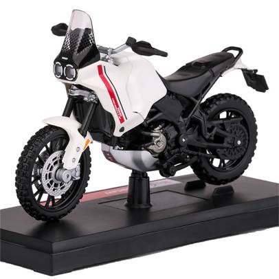 Macheta motocicleta Ducati DesertX 2022 alb cu negru 1:18
