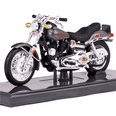 Macheta motocicleta Harley-Davidson FXS Low Rider 1977 gri 1:18
