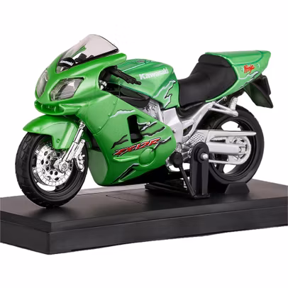 Macheta motocicleta Kawasaki Ninja ZX-12R 2001 scara 1:18 verde