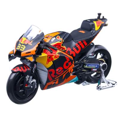Macheta motocicleta KTM RC16 Nr 33 Red Bull 2021 scara 1:18 albastru cu rosu Maisto