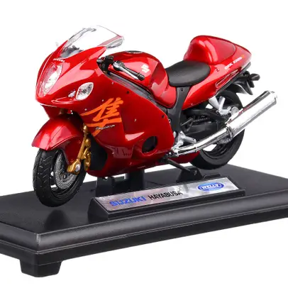 Macheta motocicleta Suzuki Hayabusa scara 1:18 rosu Welly