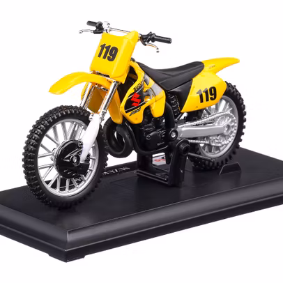 Macheta motocicleta Suzuki RM250 2008 scara 1:18 galben Maisto
