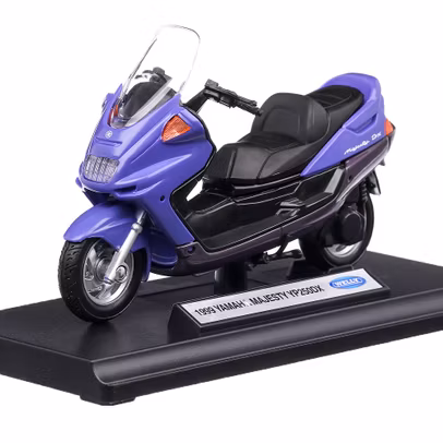 Macheta motocicleta Yamaha Majesty YP250DX 1999 scara 1:18 albastru Welly