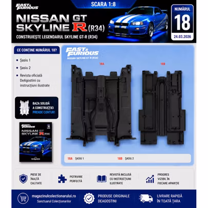 Macheta Nissan Skyline GT-R R34 Nr.18 1:8 DeAgostini Fast Furious