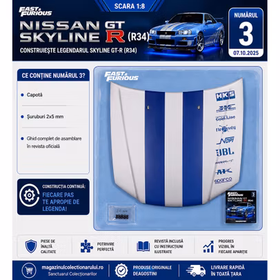 Nissan Skyline GT-R R34 DeAgostini Nr.3 – revistă oficială cu instrucțiuni de montaj