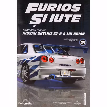 Coperta Macheta Nissan Skyline GT-R R34 Nr.34 DeAgostini Fast & Furious Kit Construibil 1:8