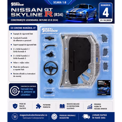Nissan Skyline GT-R R34 DeAgostini Nr.4 – revistă oficială cu instrucțiuni de montaj