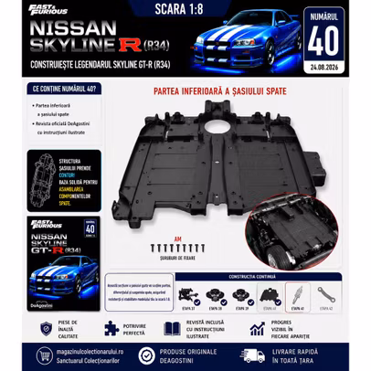 Macheta Nissan Skyline GT-R R34 Nr.40 DeAgostini 1:8 - partea inferioara a sasiului spate - Fast & Furious