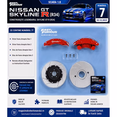 Nissan Skyline GT-R R34 Nr.7 – Macheta 1:8 DeAgostini – Fast & Furious - revista
