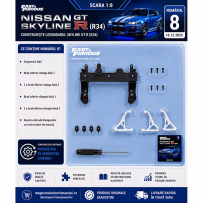 Macheta Nissan Skyline GT-R R34 Nr.8 – Kit 1:8 DeAgostini