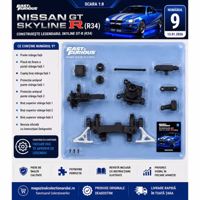 Macheta Nissan Skyline GT-R R34 Nr.9 – Kit 1:8 DeAgostini