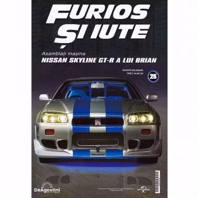Macheta Nissan Skyline GT-R R34 Nr.25 DeAgostini 1:8 scaun sofer interior