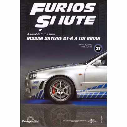 Macheta Nissan Skyline GT-R R34 Nr.27 DeAgostini 1:8 centuri de siguranta interior