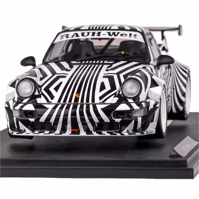 Macheta auto Porsche RWB Body ZEBRA 2022 1:18 - vedere frontala