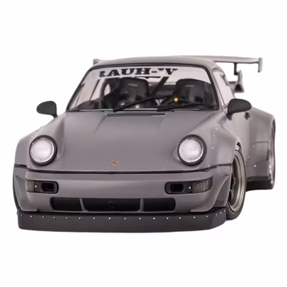 Macheta Porsche RWB cu figurina Akira Nakai 2024 gri 1:18 Solido