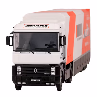 Macheta Renault Magnum AE500 Team Transporter McLaren Honda MP4/6 World Champion Season 1991 1:43 Magazine Models