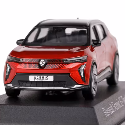 Macheta Renault Scenic E-Tech 100% Electric 2024 rosu 1:43 Norev - vedere 3/4 dreapta fata
