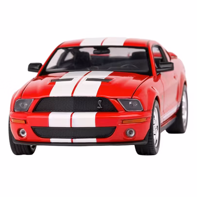 Macheta Shelby Cobra GT500 2007 Rosu cu Dungi Albe 1:24 Welly
