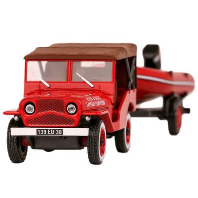 Macheta suv Jeep Prime cu barca pneumatica rosu 1:43-1