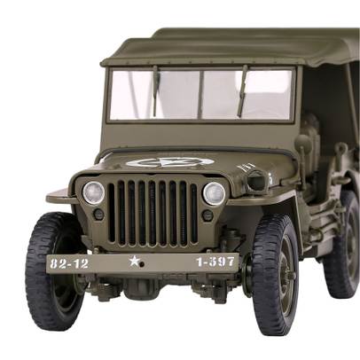 Macheta suv militar Jeep Willys 1943 olive 1:18 closed