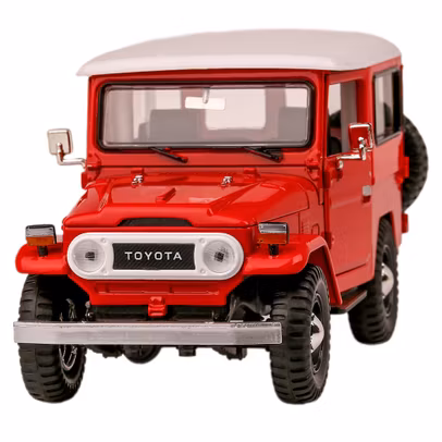 Macheta suv Toyota FJ40 Land Cruiser 1980 rosu cu alb 1:24
