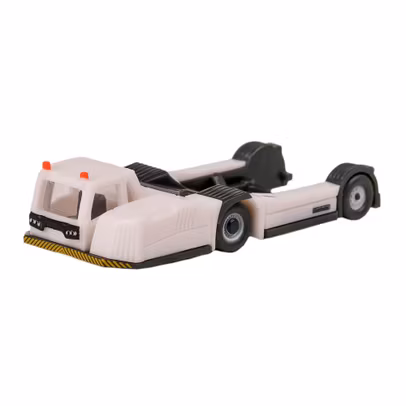 Macheta tractor de avion Goldhofer AST-2 alb 1:200