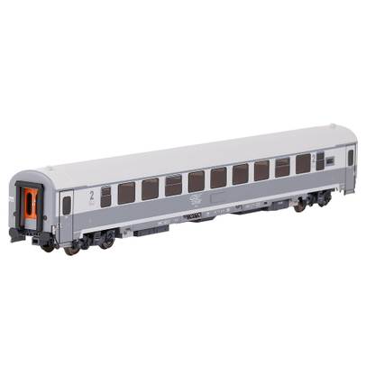 Macheta Vagon CFR Clasa 2 B11ee AVA200 - Albastru/Gri, Nr. 50 53 21-87 024-3, Scara 1:87, AF20009, Amintiri Feroviare - vedere 3/4 stanga fata