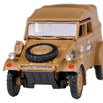 Macheta vehicul militar Kubelwagen K Type 82 soft top 1944 scara 1:43 nisip Cararama
