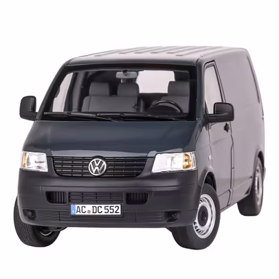 Macheta Volkswagen Transporter T5 2003 gri inchis 1:18 Norev - vedere din fata