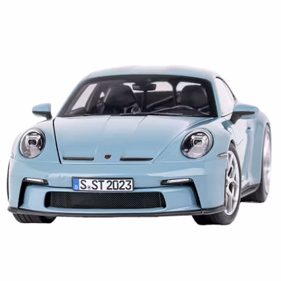 Macheta Porsche 911 S/T 2023 Meissen Blue 1:18 Norev - vedere frontala