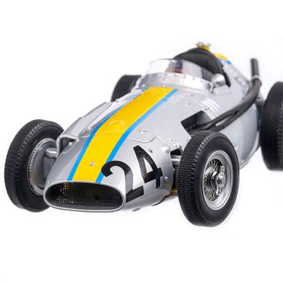 Maserati 250F F1 GP Italy #24 Bonnier 1957, macheta auto, scara 1:18, argintiu, CMR