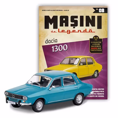 Masini de Legenda Nr.8 – Dacia 1300 verde 1:43 – Deagostini - revista cu macheta - vedere 3/4 stanga fata