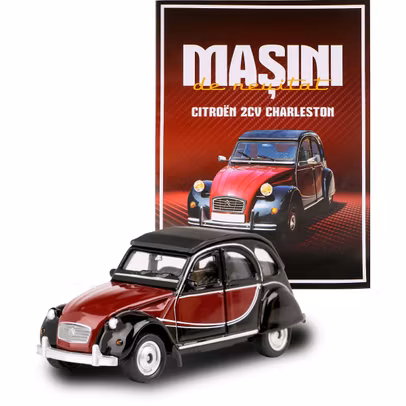 Citroen 2CV Charleston visiniu cu negru macheta 1:60 Masini de neuitat Nr.14