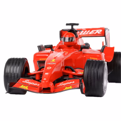 Mașinuță Formula 1 Pull Back scara 1:18 cu sunet, roșie, friction powered - vedere frontala